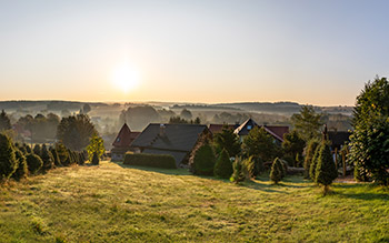 Vogtland Panorama Blick von den Märchenhaften Ferienhäusern Zaulsdorf